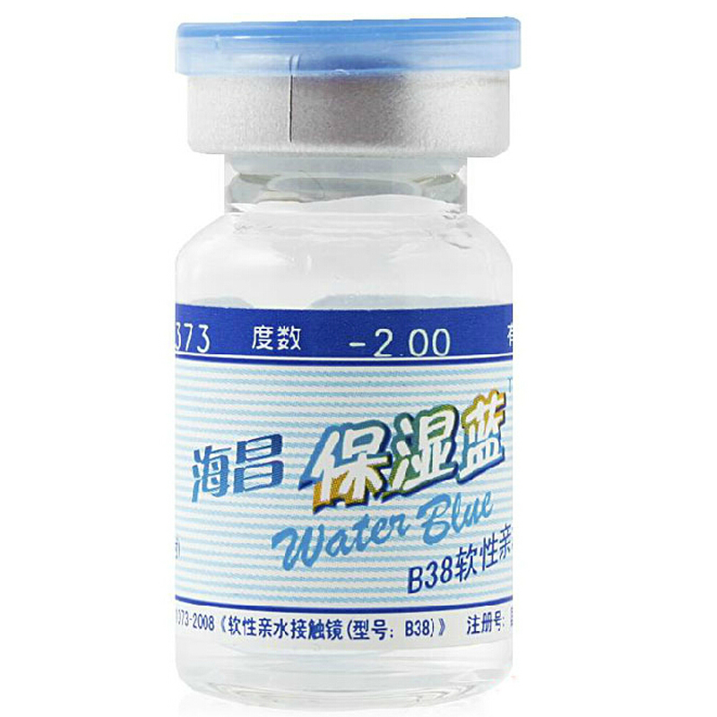 海昌保湿蓝近视隐形眼镜旗舰店高度无感超薄年抛1pdy