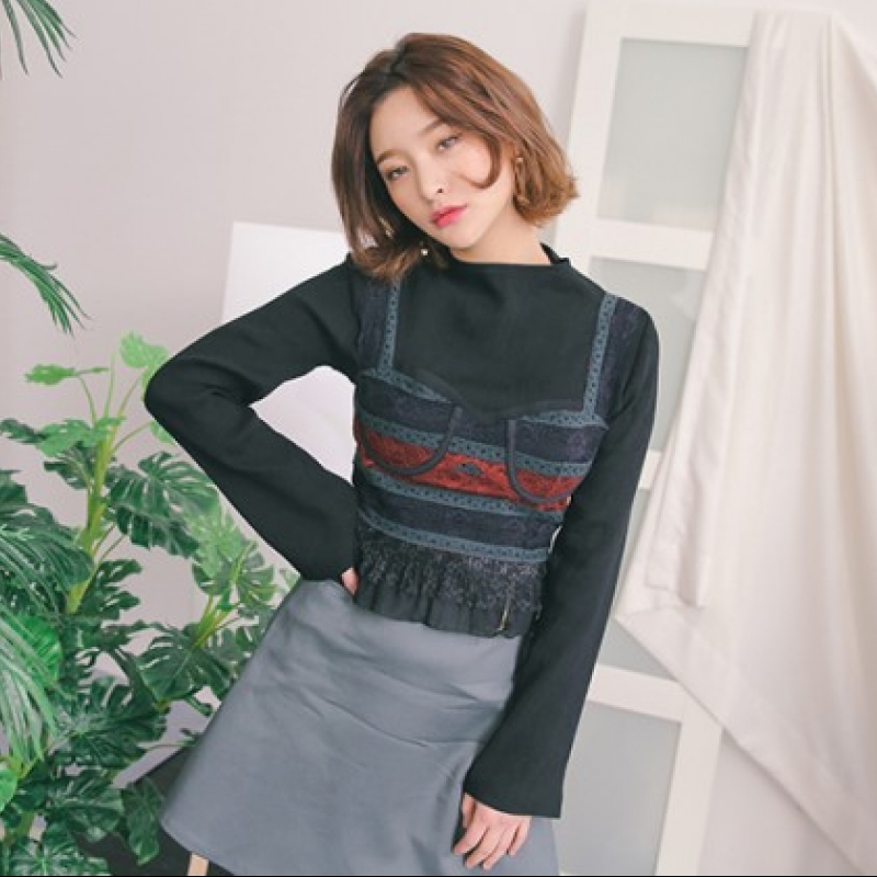 韩国stylenanda官方正品 精美肌理感纯色衬衣