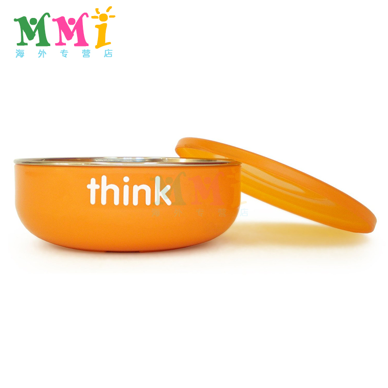 美国直邮ThinkBaby辛克宝贝 不锈钢餐碗儿童吃饭碗餐具盒四色可选