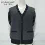 Áo len mới mùa thu và trung niên áo len nam len dày áo len nam cổ chữ V áo len cardigan - Áo len áo khoác cardigan