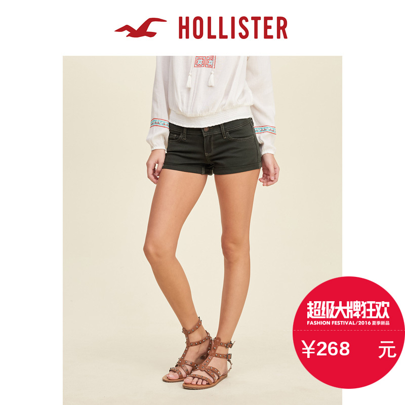 Hollister 低腰斜纹布超短裤 女 120545