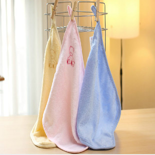 Chinese bamboo fiber cartoon launching kindergarten with hook children's square scarf portable facade m021 soft water absorption towel