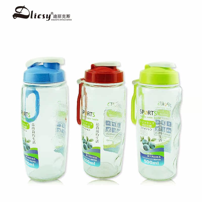 迪丽克斯运动玻璃水杯500ML