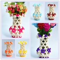 DIY handmade beaded vase material package Acrylic rose beads large mouth vase handicraft gifts home ornaments