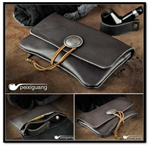 Smoke Bucket Bag Genuine Leather Handmade Head Layer Bull Leather Retro Hand Bag 2 Double Bucket Bucket Peixiguang Dump