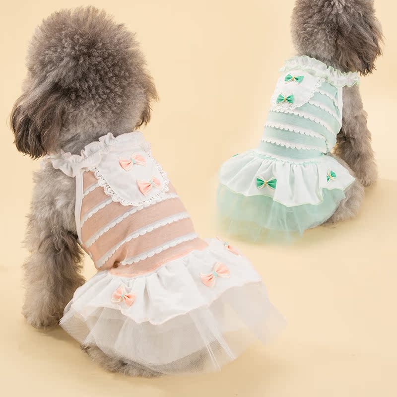 蝴蝶结狗狗裙子泰迪宠物公主裙比熊贵宾犬狗狗衣服小狗衣服春夏装