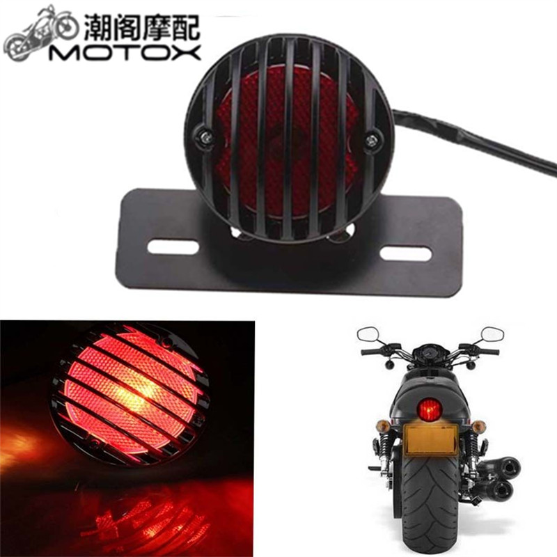 Locomotive Accessories Harecruise Harelocomotive Retrofit Retro Metal Rear Tail Light Brake Light License Plate Brake Tail Lights