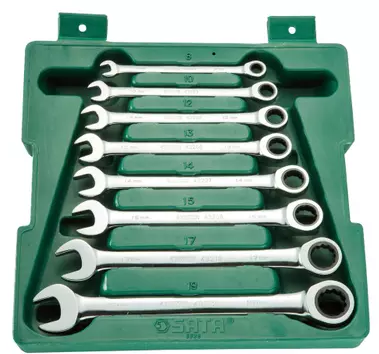 Shida Five Gold Tools 8 Pieces Full Polished Dual-use Quick Wrench Set Of Plum Blossom Opening Ratchet Wrench Quick Wrench