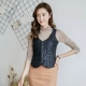 Áo sơ mi mùa thu và mùa đông mới của phụ nữ mỏng vest ngắn vest vest nữ dưới cotton vest ấm cotton lót thủy triều