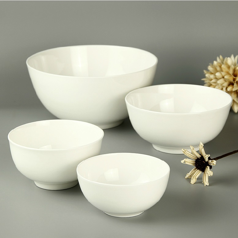 (Products Shipped) Ceramic bowls Foam Noodles Bowl Home Rice Bowls Pure White Bone Porcelain Large Soup Bowls Cutlery 4 5 6 8 inches