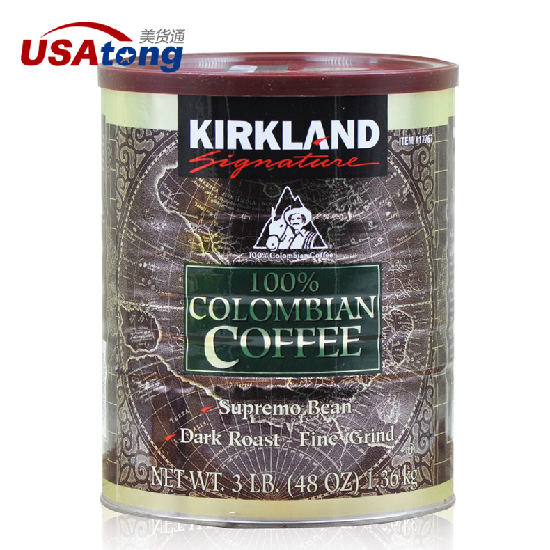 Kirkland柯兰Colombian Coffee 哥伦比亚滤泡式咖啡粉1360g正品