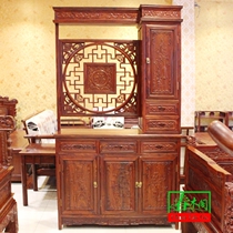 Mahogany partition cabinet Small leaf red sandalwood Fu word foyer cabinet Solid wood entrance cabinet Chinese furniture Vertical bar cabinet partition