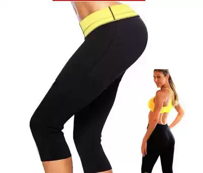 Sports bodybuilding sweat shorts 7 points shaping elastic sauna pants sweat slimming hip exercise yoga pants