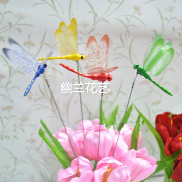 Simulation dragonfly set of magnet pins Pins Insert Rod The Fields Garden Flower Arrangement Shooting Props.