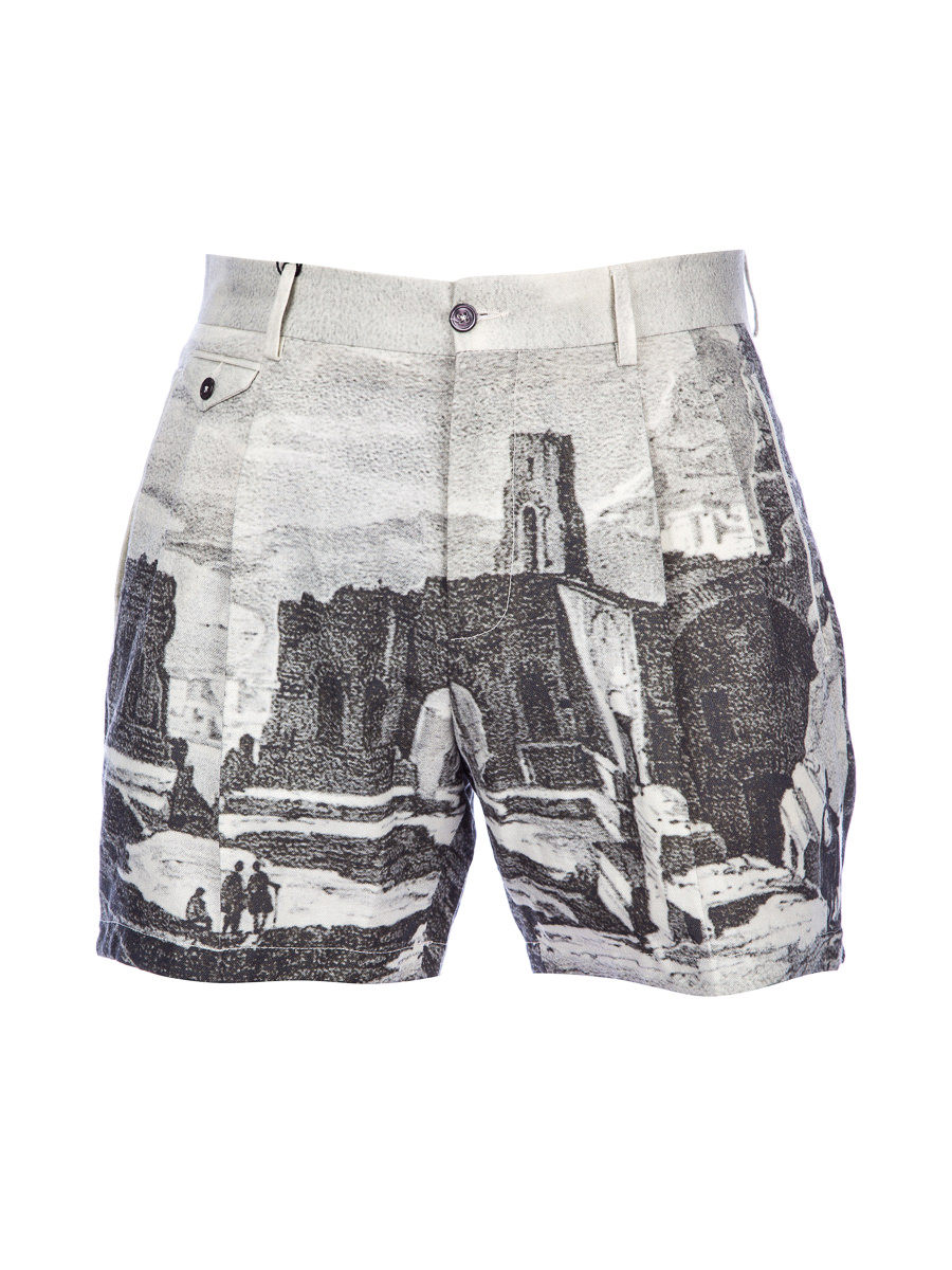 Dolce&Gabbana 米色风景印花短裤