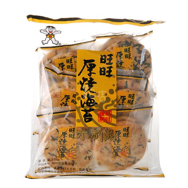 旺旺 厚烧海苔雪饼（原味）118g/袋  一号店