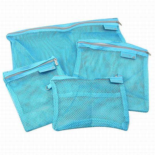 台湾官网直邮进口【旅行专用】多功能４件组收纳袋/蓝