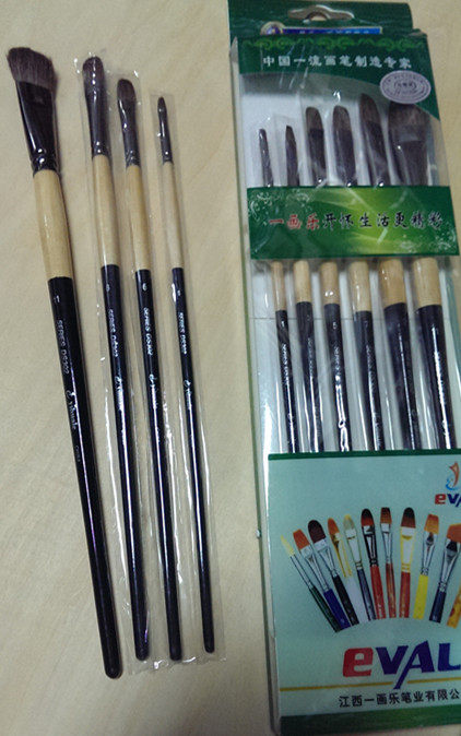 Water Powder brush and painting 302 mixed wolf milliydable powder painting brush long rod wood black 30 yuan