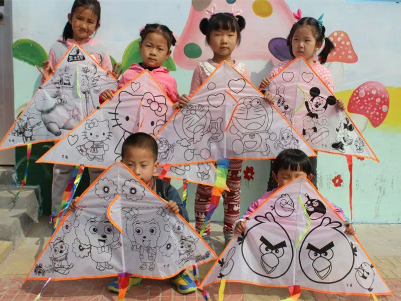 diy Children's Painting Teaching Weifang Kite Blue Diyeng - shaped color triangle, Mitch Page Wang Team