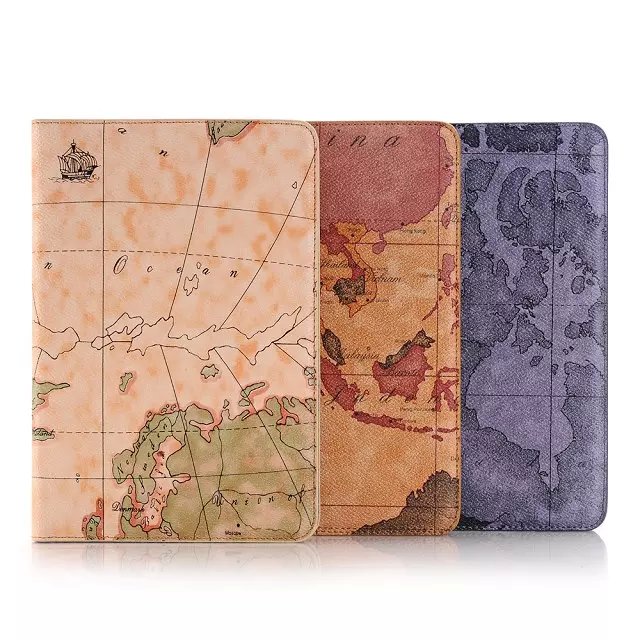 Apple iPad mini4 Case Retro Map Card Holster Mini 4 Bracket Cover Mini 4 Case