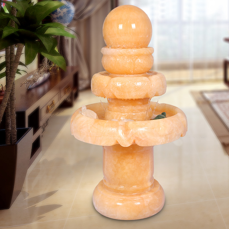 Running water swing piece light transmission stone ball high mountain flowing water fountain New house creative home Decoration Office Fake Mountain Craft Gift Pendulum