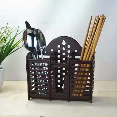 Kitchen chopstick cage countertop Wall-mounted chopstick holder Three-grid drain chopstick holder Tableware storage shelf Plastic chopstick box
