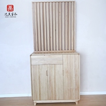 Nordic minimalist solid wood Genguan Pine Wood Shoes Cabinet Oak Screen Black Walnut Partition Black Walnuts Partition Into Door Xuan Guan Shoes Cabinet