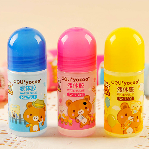 Deli 7301 liquid glue Children cartoon cute handmade glue Student office 35ml transparent liquid glue
