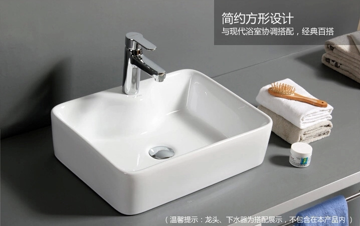 Ceramic bathroom cleaning with a hole square table Basin Art Basin table Bathroom Wash Basin Pool Thick Glaze