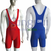 Wrestling Clothes KW142 High Play Spandex Consret Freelance Children Взрослые Мужчины И Женщины Красный Блюз Плюс