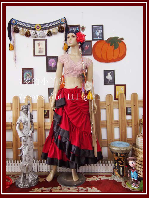 Dance Suit ATS American Tribe Belly Dance Large Dress Full Cotton 4 Floors 16 m Sides Big Skirt Brand EM25 -Taobao