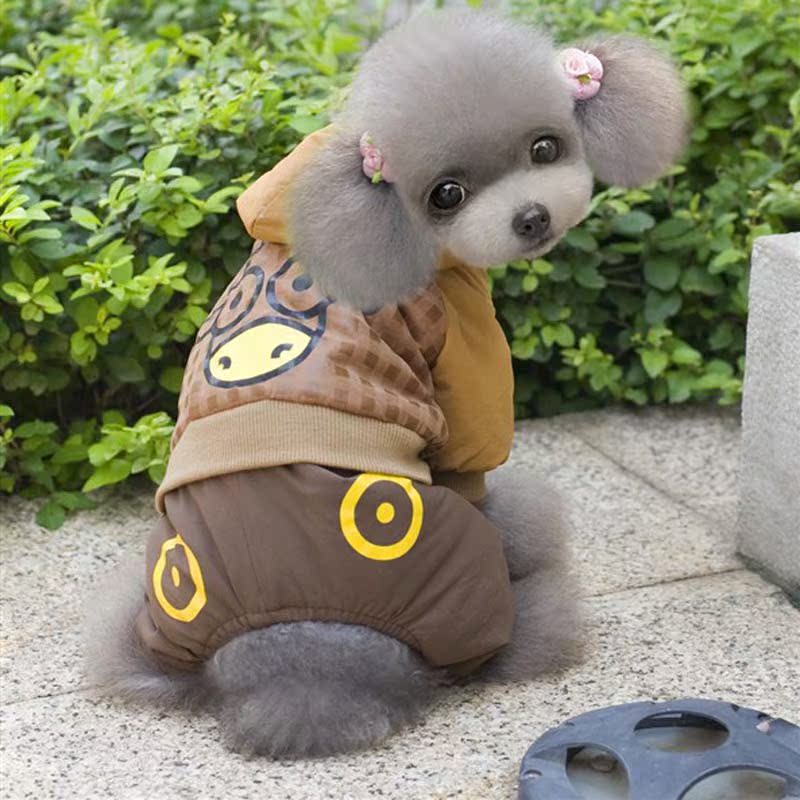 包邮狗狗衣服秋冬装小狗衣服 泰迪熊贵宾宠物四脚衣比熊幼犬冬装