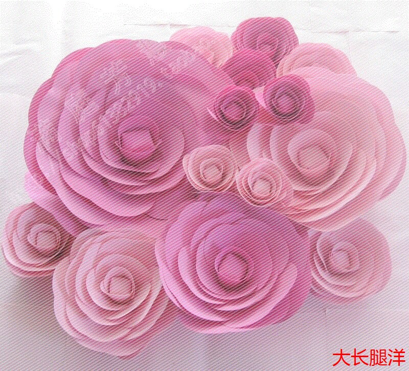 特价优惠12朵组合婚庆婚礼影楼背景橱窗装饰大型泡沫纸花仿真玫瑰