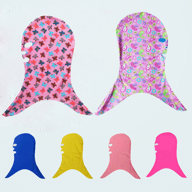New petal swimming cap male and female long hair head cover waterproof female face Gini ear protection sun mask swimming cap