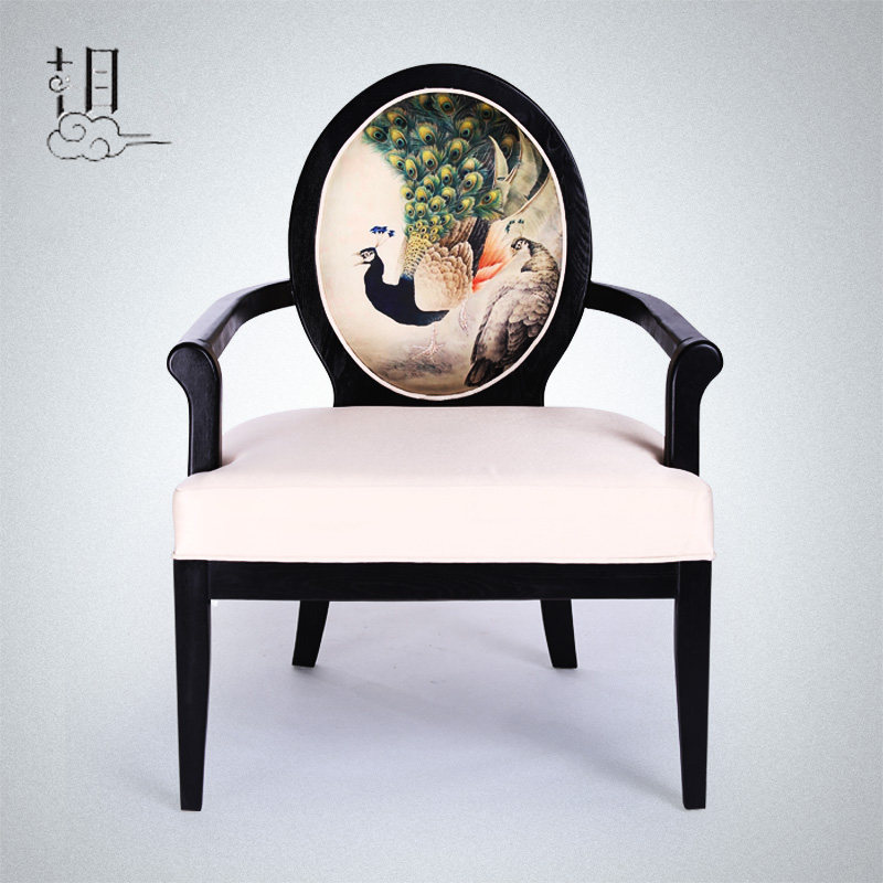 New Chinese Circle Chair Casual Chair Modern Solid Wood Boutique Soft Bag Dining Chair Hotel Clubhouse In Talks To Surround Chairs Furniture