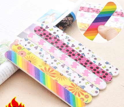 美甲印花双面指甲挫工具套装用品 打磨条 指甲挫海绵条打磨菱形
