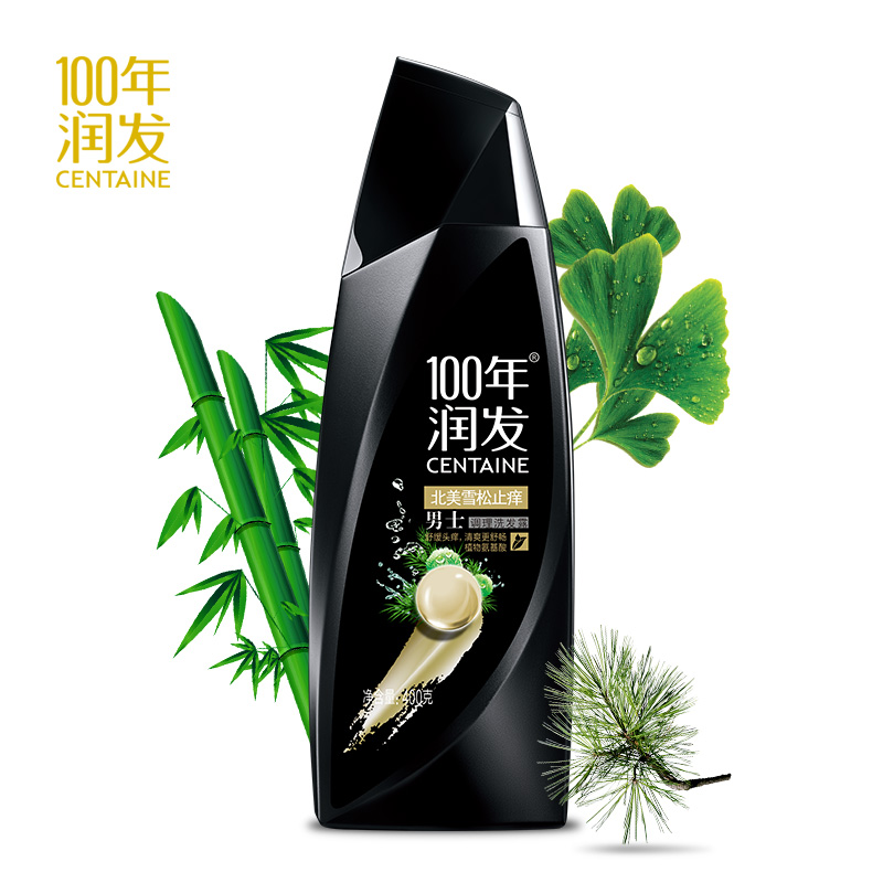 100年润发男士洗发水 北美雪松止痒去屑洗发露400g 素食营养正品