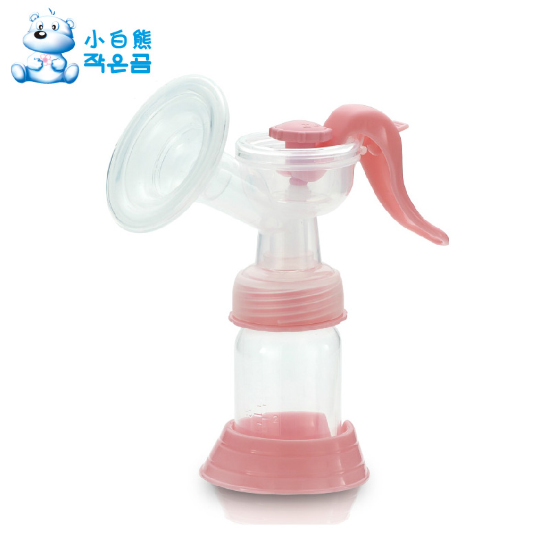 送喂奶巾 韩国小白熊吸奶器产妇哺乳高级手动吸乳器配奶瓶HL0611