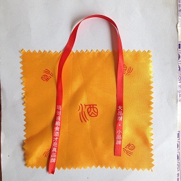 Satin thick cloth ceramic wine canvas head cover cover with ribbon special cover cloth red silk cloth