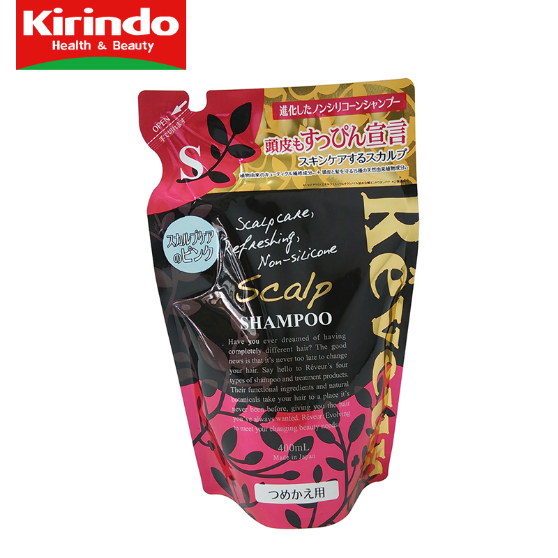 【kirindo】日本进口 REVEUR 头皮护理无硅洗发水 替换装 400ml