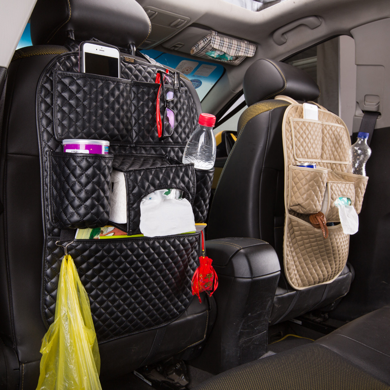Car seat back suspended for car collection bag car supplies storage bag anti-kick multifunction debris bagged accessories