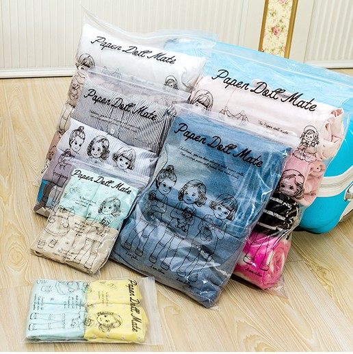 South Korea Tourist Cute Dolls Transparent Waterproof Travel Clothing Collection Bag Self-proclaimed Shoes Finishing Bag 8 clothes