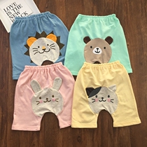 80-110 yards summer cotton big pp pants for men and women Baby children half pants outside wearing Japanese deep crotch cartoon shorts
