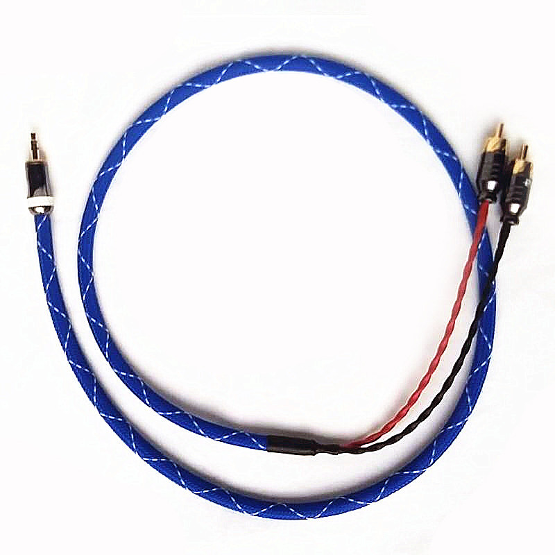 AV116 Audio Line 1 2 5mm to double lotus head 2rca audio computer speaker amplifier aux