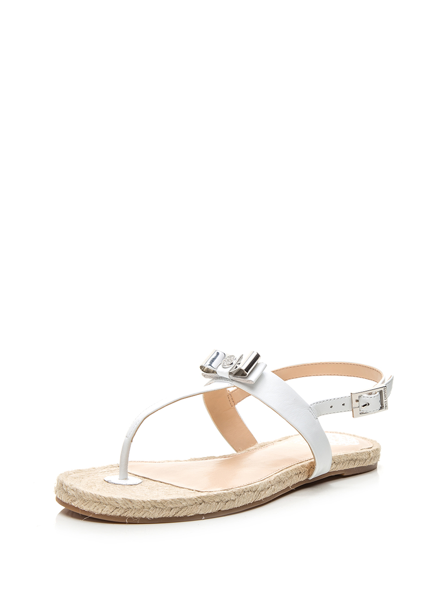 VINCE CAMUTO 白色金属蝴蝶结水钻凉鞋