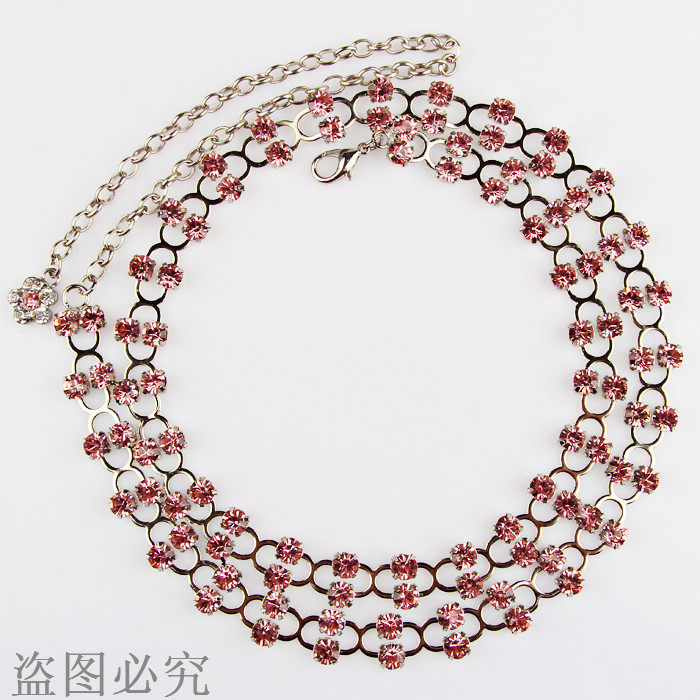 New style style Han Water Drilling Belt Waist - Ring Link Link Flash Diamond Dress hollow crystal chain