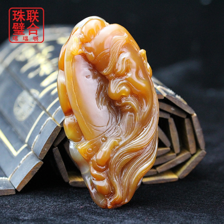 Boutique Brazil Natural Manau Guan Kung Wu Cairou Cairou Hand Engraving Handlebar Pieces Male text to play with financial and play pieces