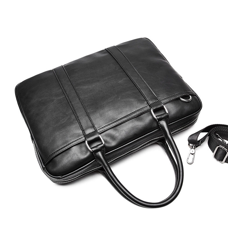 2022 new handbag business bag leather fashion youth shoulder messenger bag Korean men's briefcase trend
