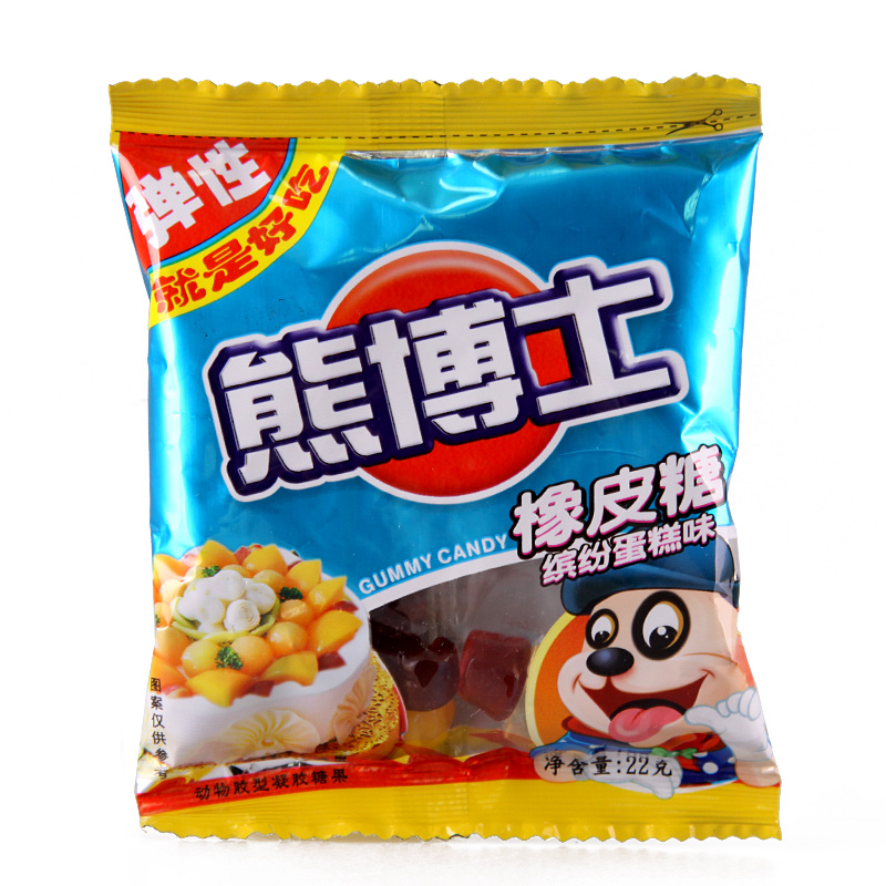 【天猫超市】徐福记熊博士橡皮糖缤纷蛋糕味22g 休闲零食口味独特