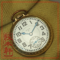 American ELGIN railroad grade gold-filled pocket watch during World War II 21 diamonds 5 positions 1940